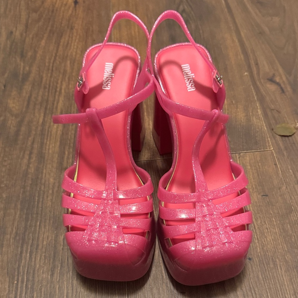 Melissa Glittery Pink Women's Platform Heels